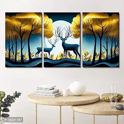 KOTART Paintings Wall Art MDF Panel Painting for Wall Decoration - Wall Paintings for Living Room, Bedroom - Big Size Wall Painting KO_TP3(12 x 18 inch, Panel) Set of 3 (Wall Decor, 10)