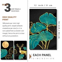 KOTART Modern Wall Art MDF Panel Painting for Wall Decoration - Wall Paintings for Living Room, Bedroom KOT213 (12 x 18 inch, Panel) Set of 3 multicolor-thumb1