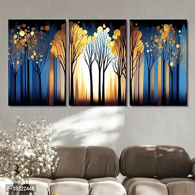 KOTART Paintings Wall Art MDF Panel Painting for Wall Decoration - Wall Paintings for Living Room, Bedroom - Big Size Wall Painting KO_TP3(12 x 18 inch, Panel) Set of 3 (Wall Decor, 03)