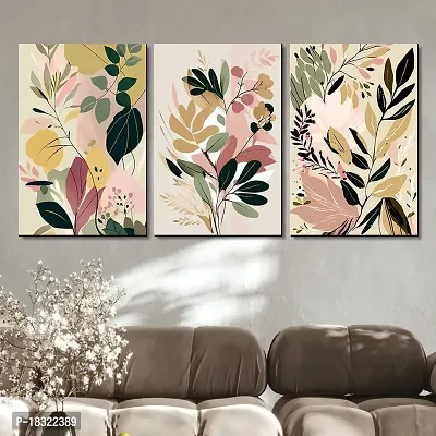 KOTART Modern Wall Art MDF Panel Painting for Wall Decoration - Wall Paintings for Living Room, Bedroom - Big Size Wall Painting KO_TP1(12 x 18 inch, Panel) Set of 3 (Art Deco, 0.09)