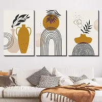 KOTART Modern Wall Art MDF Panel Painting for Wall Decoration - Wall Paintings for Living Room, Bedroom - Big Size Wall Painting KO_TP1(12 x 18 inch, Panel) Set of 3 (Art Deco, 0.06)-thumb2