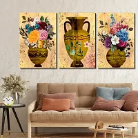 KOTART Modern Wall Art MDF Panel Painting for Wall Decoration - Wall Paintings for Living Room, Bedroom KOT216 (12 x 18 inch, Panel) Set of 3-thumb3