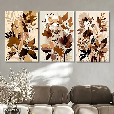 KOTART Modern Wall Art MDF Panel Painting for Wall Decoration - Wall Paintings for Living Room, Bedroom - Big Size Wall Painting KO_TP1(12 x 18 inch, Panel) Set of 3 (Art Deco, 0.010)