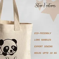Kotart - Graphic Printed Cotton Tote Bags - Reusable Shopping / Grocery Bag - Multipurpose Canvas Shopping Tote Bags with Long Handle - ( 15 x 16 inch , Natural Beige)-thumb3