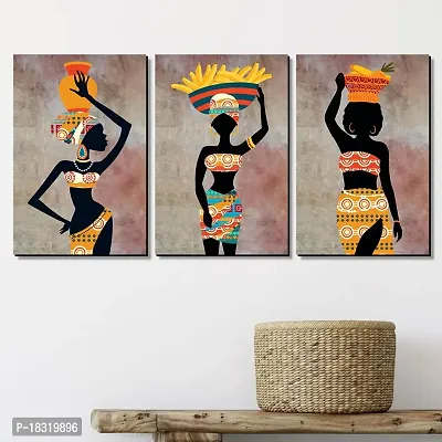 KOTART Modern Art Wall Decor MDF Paintings for Bedroom Room Living Room - Framed Wall Posters/Paintings with Frame - Wall Paintings/Hangings KOT218 (12 inch x 18 inch, Panel) Set of 3