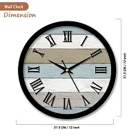 KOTART - Vintage Style Decorative Wall Clock for Home Decor - Stylish Diwar Ghadi - Retro Design Wall Clock for Home Office Living Room Bedroom Big Size ( Brown , Glass ) (Style03)-thumb1