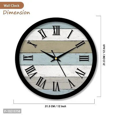 KOTART - Vintage Style Decorative Wall Clock for Home Decor - Stylish Diwar Ghadi - Retro Design Wall Clock for Home Office Living Room Bedroom Big Size ( Brown , Glass ) (Style03)-thumb2