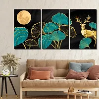 KOTART Modern Wall Art MDF Panel Painting for Wall Decoration - Wall Paintings for Living Room, Bedroom KOT213 (12 x 18 inch, Panel) Set of 3 multicolor-thumb2