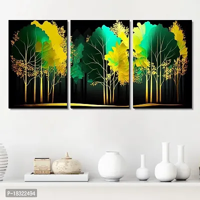 KOTART Paintings Wall Art MDF Panel Painting for Wall Decoration - Wall Paintings for Living Room, Bedroom - Big Size Wall Painting KO_TP3(12 x 18 inch, Panel) Set of 3 (Wall Decor, 07)