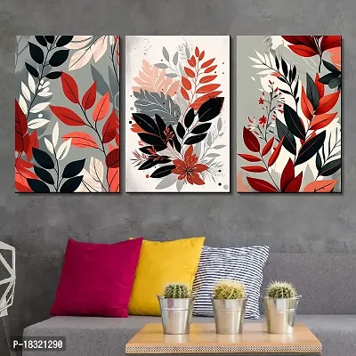 KOTART Modern Wall Art MDF Panel Painting for Wall Decoration - Wall Paintings for Living Room, Bedroom - Big Size Wall Painting KO_TP1(12 x 18 inch, Panel) Set of 3 (Art Deco, 0.011)