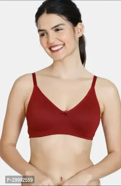 Stylish Maroon Cotton Blend Solid Bras For Women-thumb0