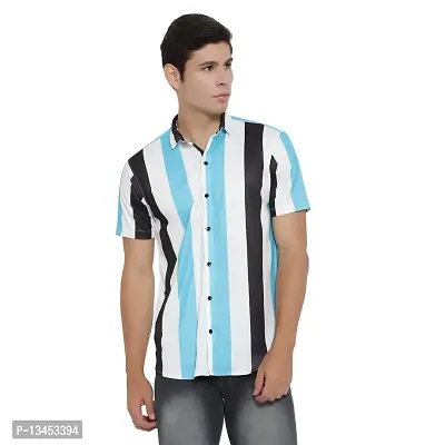 ZEKU Men's Lycra Printed Regular Fit Formal Half Sleeve Shirt (Multicolor, Medium) (SV0014_M)-thumb5