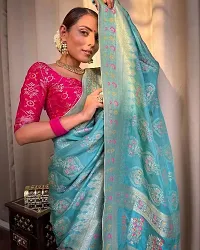 Elegant Banarasi Silk Jacquard Women Saree with Blouse Piece-thumb2