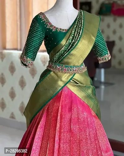 Stylish Art Silk Jacquard Lehenga Choli with Dupatta Set For Women-thumb2