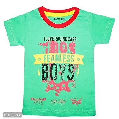 Stylish Cotton Printed Round Neck T-Shirts For Boys