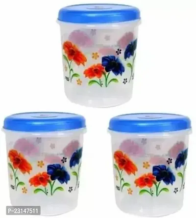 Useful Plastic Tea Coffee And Sugar Container - 10 L ,Pack of 3, Blue-thumb0