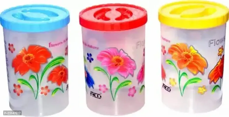 Useful Plastic Tea Coffee And Sugar Container - 1.5 L ,Pack of 3