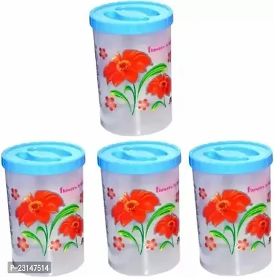 Useful Plastic Tea Coffee And Sugar Container - 2 L ,Pack of 4, Blue