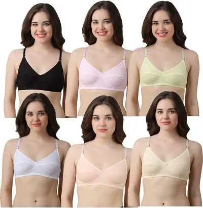 Trendy Solid Padded Bras Pack Of 6