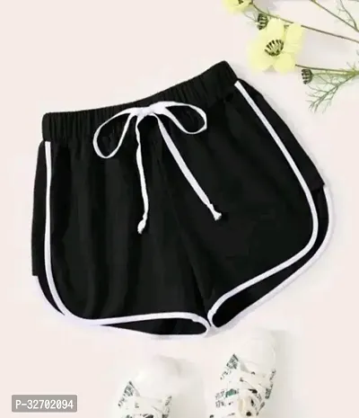 Elegant Cotton Solid Regular Shorts For Women-thumb0