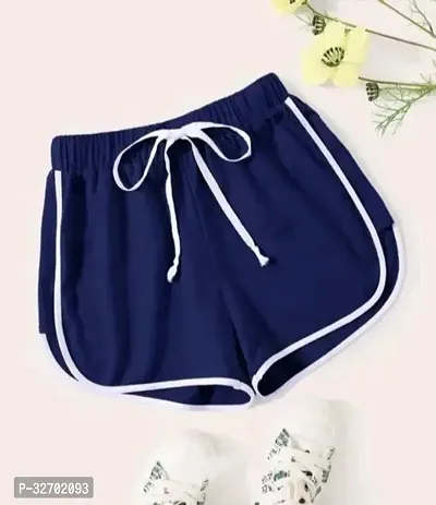 Elegant Cotton Solid Regular Shorts For Women-thumb0