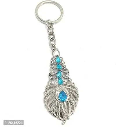 Lord Krishna Peacock Feather Metal Keychain-thumb0