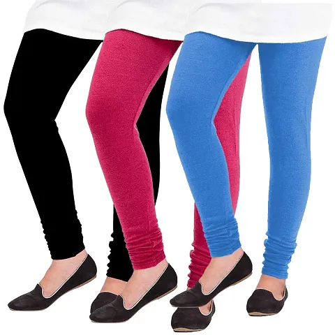 Trendy Women's Woolen Solid Leggings (Pack Of 3)