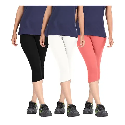 Biowashed Capri Leggings Combo Pack of 3