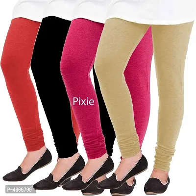 Women's Multicoloured Wool Solid Leggings (Pack Of 4)-thumb0