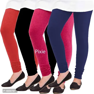 Women's Multicoloured Wool Solid Leggings (Pack Of 4)-thumb0