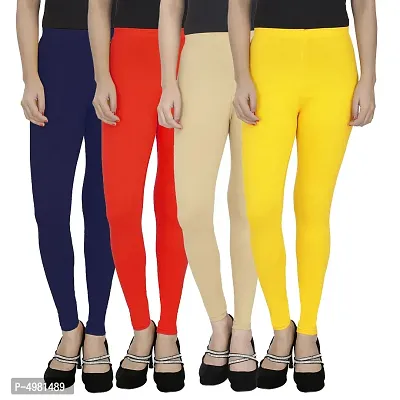 Buy ENES FASHION Cotton Lycra 2 Way Stretchable Soft Women Leggings Combo  (Black Red, Large) Online In India At Discounted Prices
