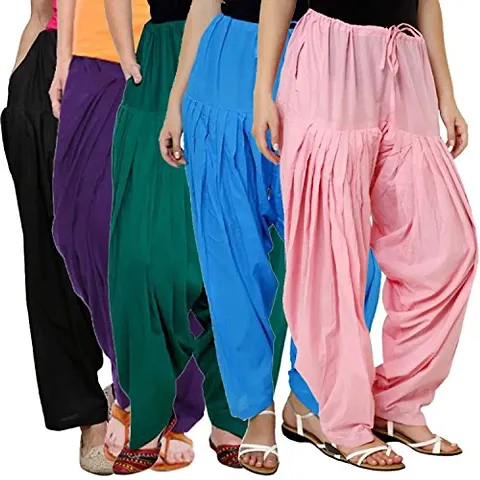 Stylish Cotton Solid Salwar Pant for Women Pack of 5