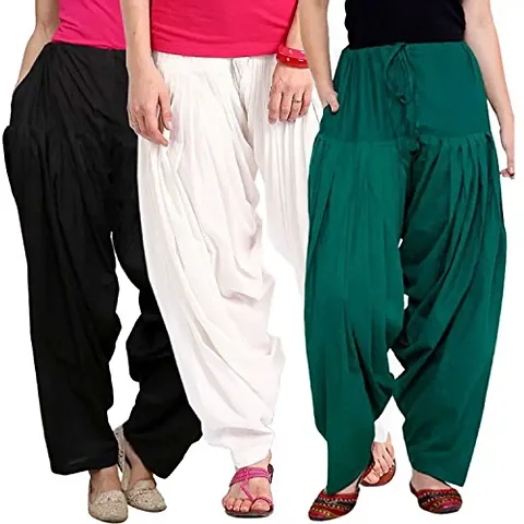 Stylish Rayon Solid Patiala Pant for Women Pack of 3