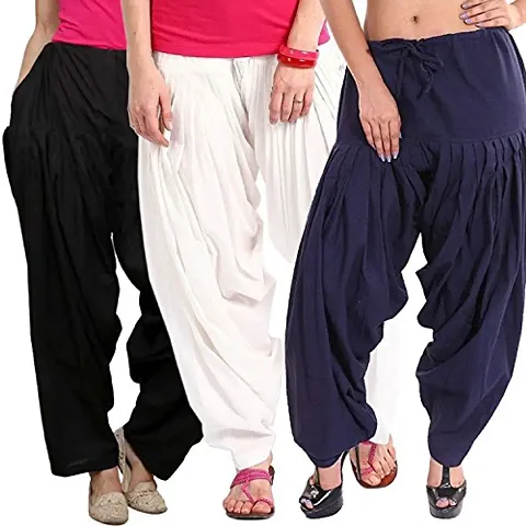 Stylish Cotton Solid Salwar Pant for Women Pack of 3