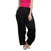 Pixie Readymade Cotton Patiala Salwar Pants for Women/Girls Bottom Combo Pack of 3 (Black, White and Sky Blue) Free Size-thumb1