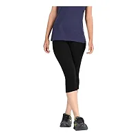 Pixie Super Soft Bio-Washed 220 GSM Capri for Women, 4 Way Stretchable, Combo Pack of 5 (Black, White, Blue, Red and Sky Blue) - Free Size-thumb1