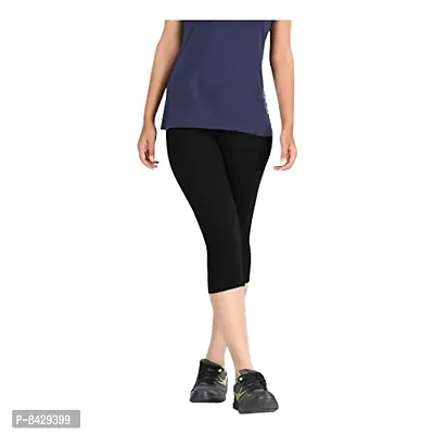 Pixie Super Soft Bio-Washed 220 GSM Capri for Women, 4 Way Stretchable, Combo Pack of 5 (Black, White, Blue, Red and Sky Blue) - Free Size-thumb2