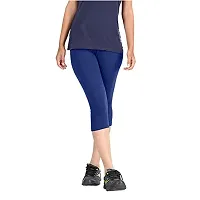 Pixie Super Soft Bio-Washed 220 GSM Capri for Women, 4 Way Stretchable, Combo Pack of 5 (Black, White, Blue, Red and Sky Blue) - Free Size-thumb2