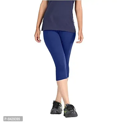 Pixie Super Soft Bio-Washed 220 GSM Capri for Women, 4 Way Stretchable, Combo Pack of 5 (Black, White, Blue, Red and Sky Blue) - Free Size-thumb3