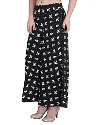 Pixie&#174; Wide Leg Printed Crepe Flared Palazzo Trouser for Women/Girls with Inner Lining and Pocket (S, M, L, XL, XXL)-thumb2