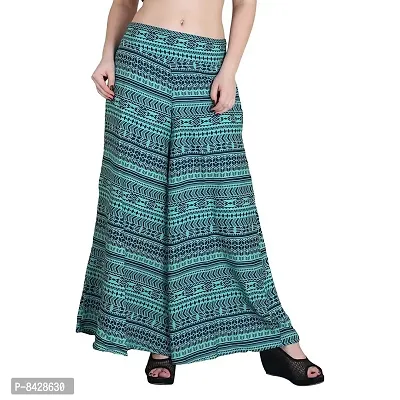 Pixie&#174; Wide Leg Printed Crepe Flared Palazzo Trouser for Women/Girls with Inner Lining and Pocket (S, M, L, XL, XXL)-thumb0