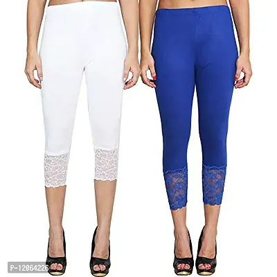 Stylish Poly Viscose Solid Skinny Fit Capris For Women Combo Pack Of 2