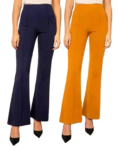 Trendy Casual wear Solid Trouser Combo of 2