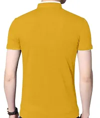 Stylish and Handsome Mandarin Collar Half Sleeve T Shirt for men Combo (Pack of 2) White and Yellow-thumb2