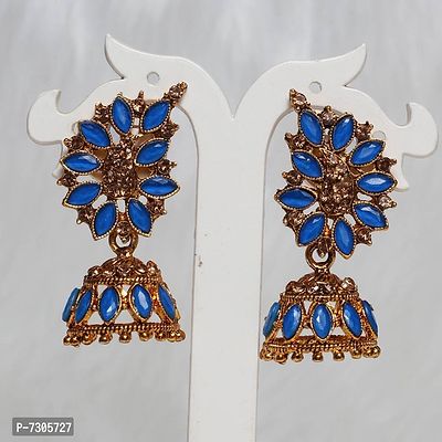 AD Ethnic Blue Jhumki