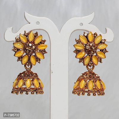 AD Yellow Ethnic Jhumka