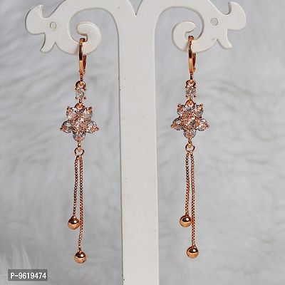Trendy AD Beautiful Rose Gold Bali Earring For Girls And Woman-thumb0