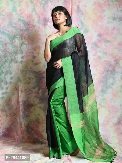 Stylish Cotton Saree with Blouse piece For Women-thumb5