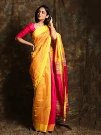 Stylish Cotton Saree with Blouse piece For Women-thumb1