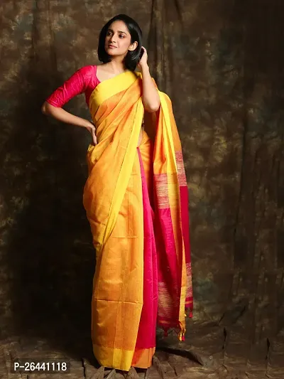 Stylish Cotton Saree with Blouse piece For Women-thumb2